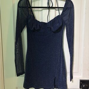 Princess Polly Midnight Blue Glitter Dress